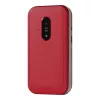 „Doro Leva E22“ mygtukinis telefonas, atverčiamas, 2,8 colio (7,11 cm) ekranas, viena SIM, 0,3 MP kamera, 1150 mAh, 127,8 g, raudona/baltas