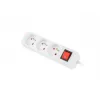 Maitinimo ilginamasis laidas LANBERG PS1-03E-0300-W — 3 m laidas, 3 Type E kintamosios srovės lizdai, balta, vidaus