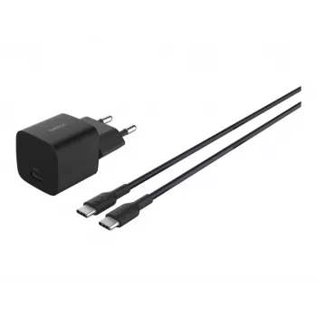 AC vidaus įkroviklis Belkin BoostCharge 25W USB-C PD/PPS, 1 m laidas, juodas — žaidimų konsolėms, išmaniesiems telefonams, planšetėms