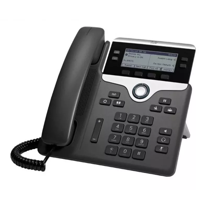 VoIP stalinis telefonas Cisco 7841 — atnaujintas, HD garso, 4 linijų ekranas