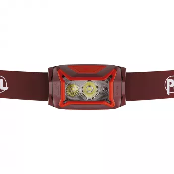 Galvos diržo žibintuvėlis Petzl Actik Core — LED, 100 lm, įmontuota 1250 mAh USB įkraunama baterija, IPX4, raudonas