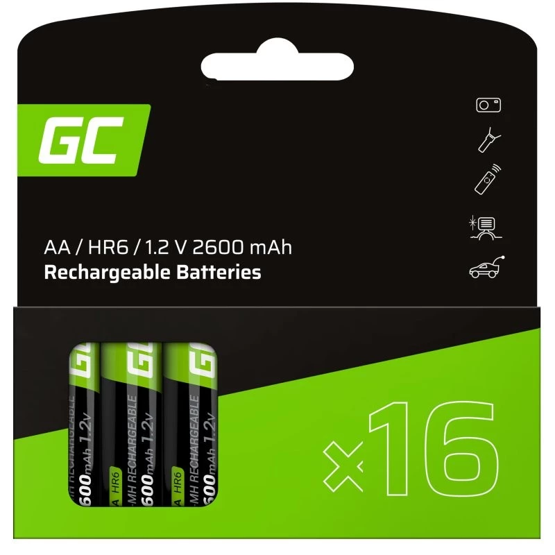 Ni-Mh akumuliatoriai AA R6 2600mAh x16
