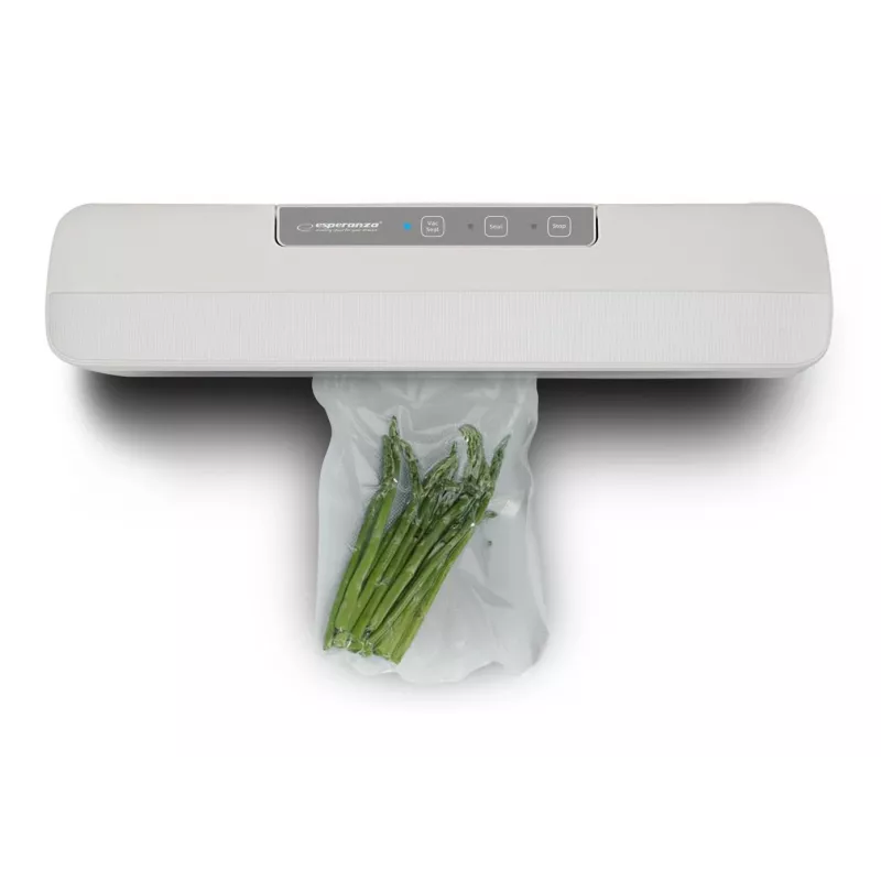 Stalinis vakuuminis maisto sandariklis ESPERANZA EKV001 — kompaktiškas, baltas, 30 cm sandarinimo plotis, 107 W, 220–240 V