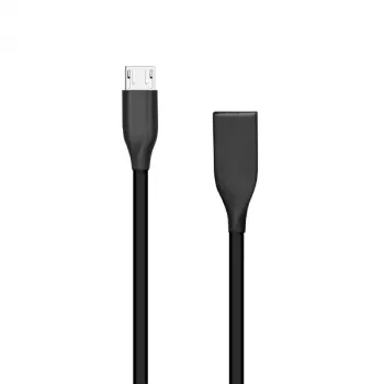 Silikono kabelis USB-Micro USB (juodas, 1 m)