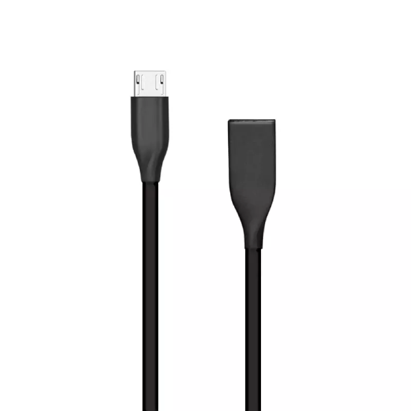Silikono kabelis USB-Micro USB (juodas, 1 m)