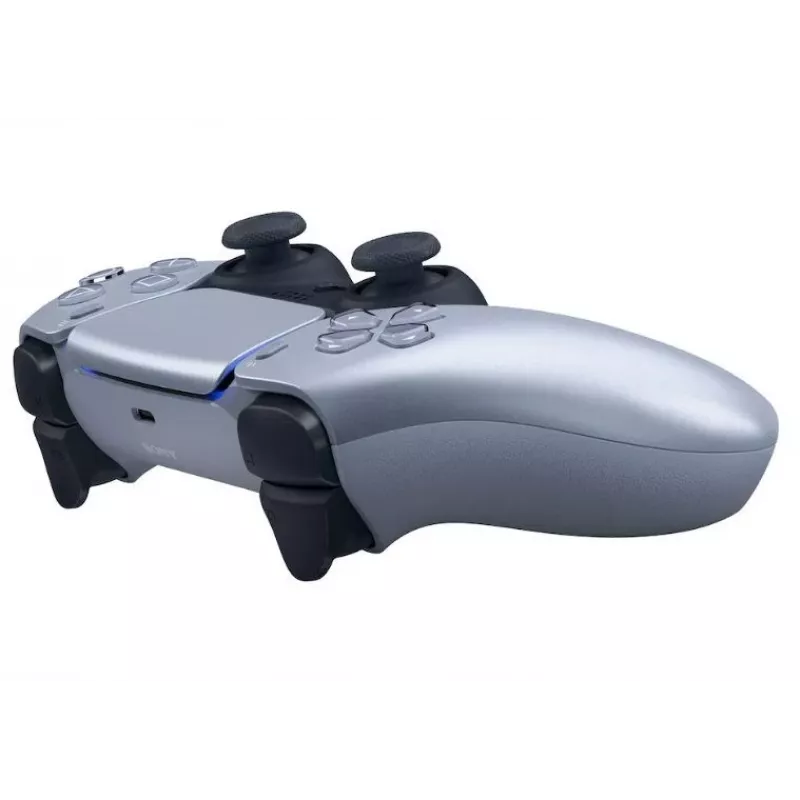 Belaidis žaidimų pultas Sony DualSense, skirtas PlayStation 5 — įmontuota ličio jonų baterija, giroskopas, haptinė vibracija, garsiakalbis, 3,5 mm lizdas, sidabrinis