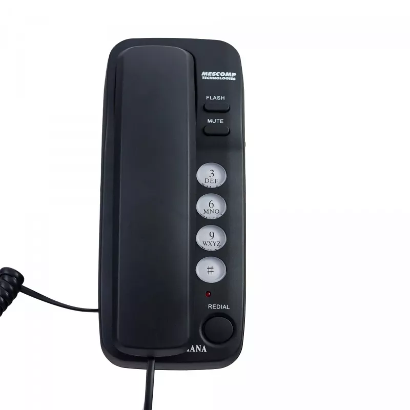 Mescomp Technologies Laidinis Telefonas Mesmed Mescomp MT 518 Diana Juodas, telefonas, juodas