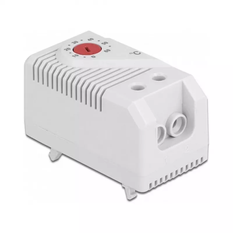 Termostatas DELOCK 66824, plastikinis korpusas, IP20, 30 W, 250 V, 10 A, 43×60×33 mm, pilkas/raudonas