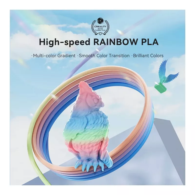 Filamento ritė Creality PLA 1,75 mm 1 kg — mėlyna, žalia, rožinė (3301010425)