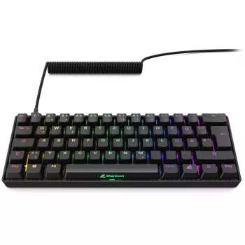 Sharkoon 100065629 klaviatūra, namams, USB, QWERTZ, vokiška, juoda