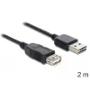 USB laidas DeLOCK EASY-USB 2.0-A 2m juodas