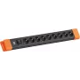 Maitinimo lizdų blokas Bachmann CONNECTUS su 9x CEE 7/3 lizdais, 1x jungikliu, 2,0 m kabeliu – juoda / oranžinė