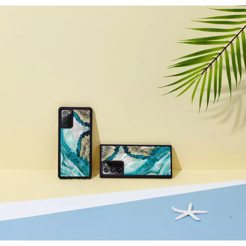 Apsauginis telefono dėklas iKins Samsung Galaxy Note 20 Ultra — vandens agato dizainas