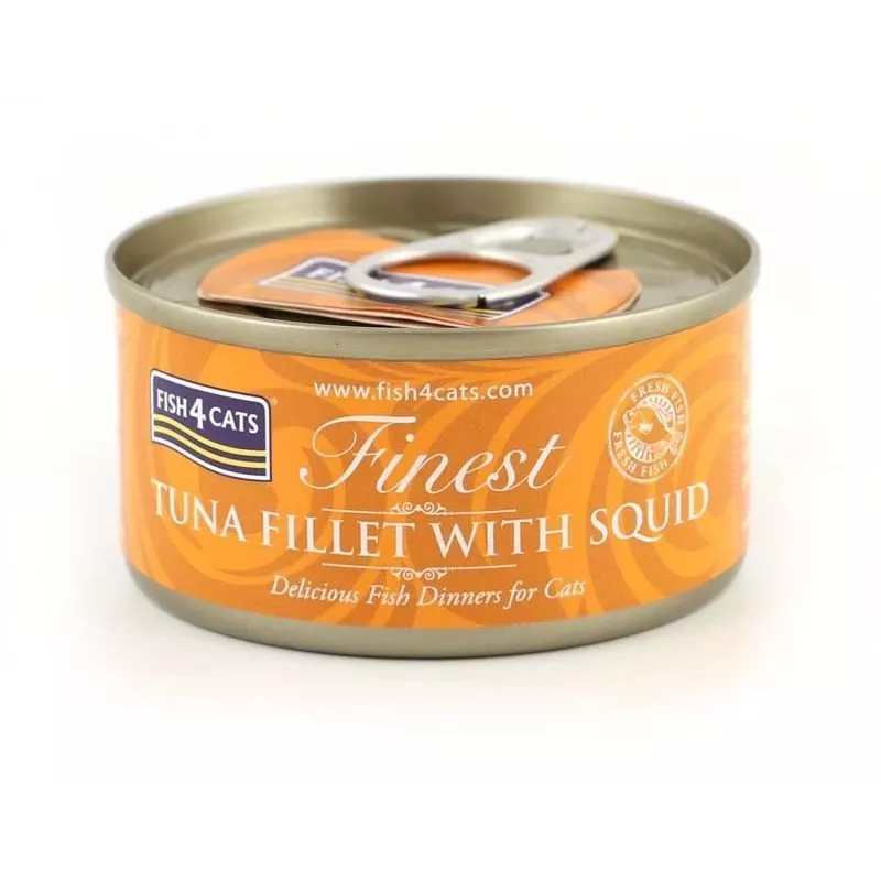 FISH4CATS Tuno filė su kalmarais - drėgnas kačių maistas - 70g