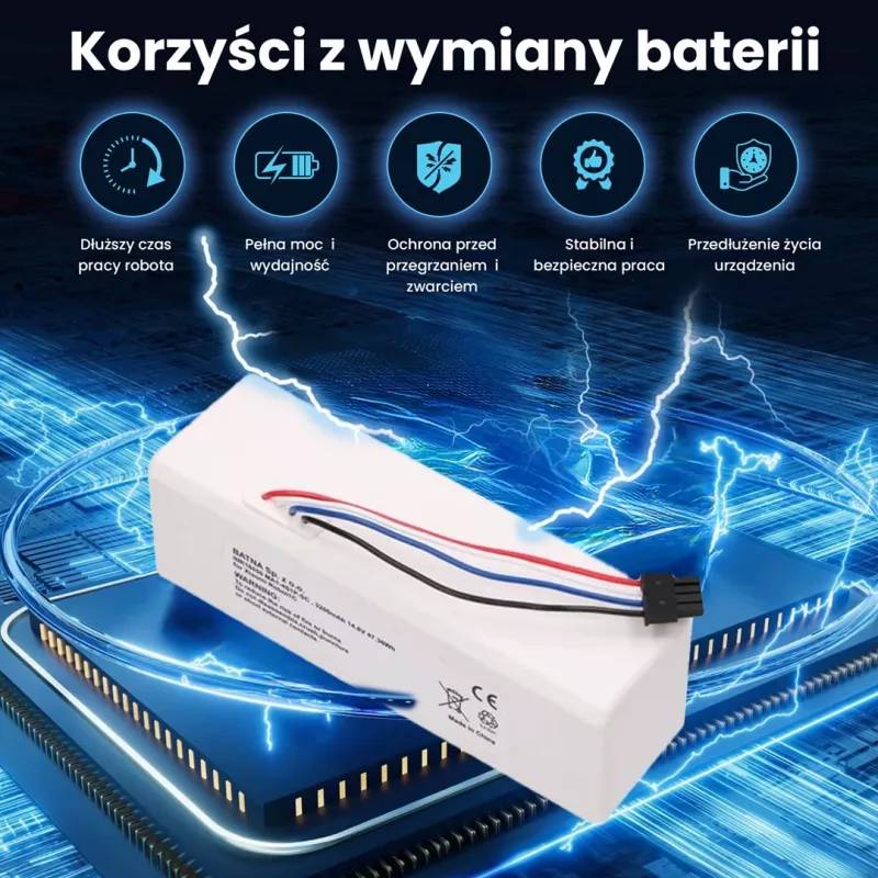 Akumuliatorius Xiaomi Robot 1C P1904-4S1P-MM, 3200mAh, 47,36Wh, STYTJ01ZHM Mijia 1C P1904-4S1P-MM (Dreame MC1808)