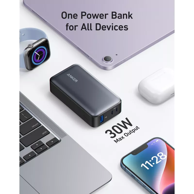 Anker PowerCore 533 - Powerbank - 10000 mAh - 30 Watt - 3 A (24 pin USB-C) - Juoda (A1256G12)