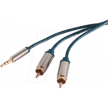 shiverpeaks SP30833-plonas garso kabelis 3 m 3,5 mm 2 x RCA mėlynas - Chrom (SP30833-plonas)