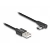 DeLOCK USB 2.0 laidas USB-A kištukas į USB-C kištuką, kampinis, 0,5 m, juodas