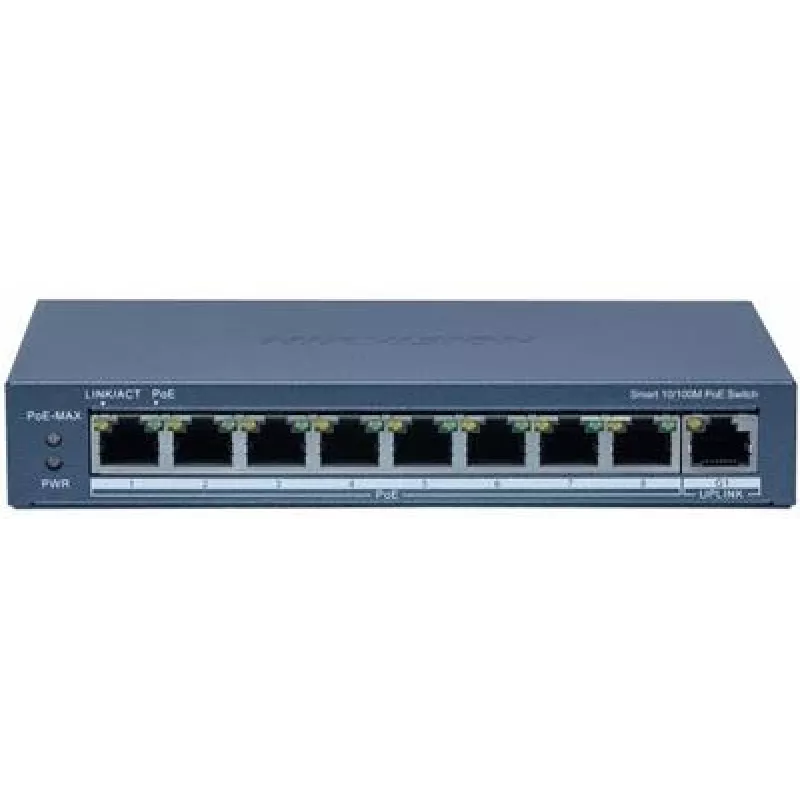 Tinklo komutatorius Hikvision DS-3E1309P-EI(B) 8 prievadų 100 Mbps su 110W PoE