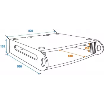 Rackmount 19 inch Roadinger 30128960 2U stovo skydelis standartinėms 19 colių spintoms
