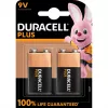 Baterija Duracell Plus 9V (MN1604) — 2 vnt. pakuotė, 0,102 kg bendras svoris