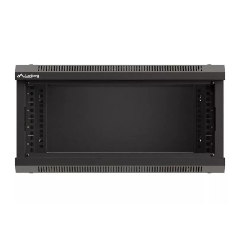 Prie sienos montuojama stovo spinta LANBERG WF03-5304-10B 19 colių 4U juoda, stiklinės durys