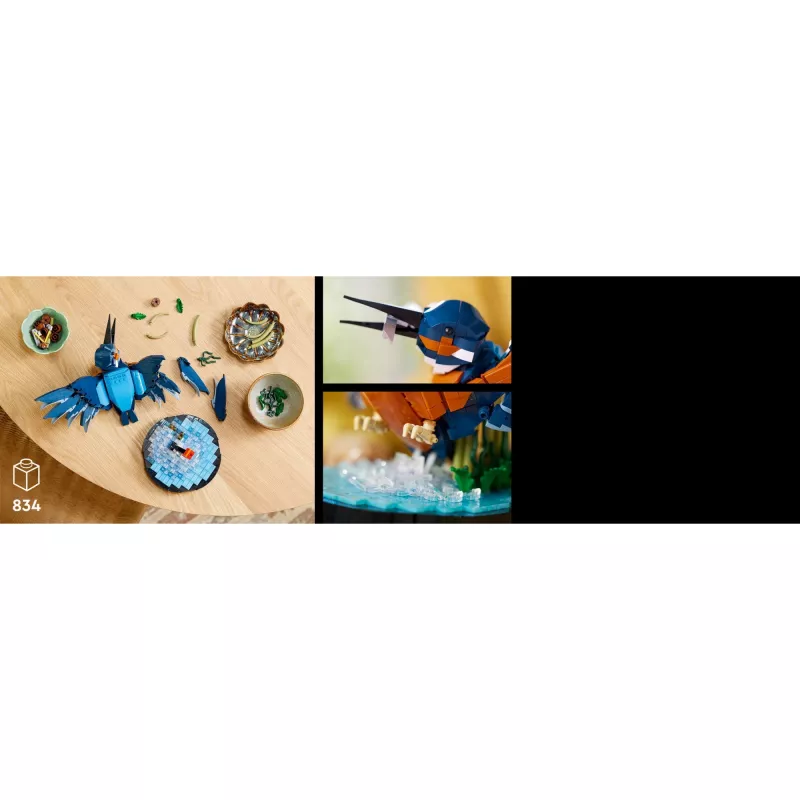 LEGO Icons Kingfisher Bird Set Model Building Kit for Adults to Build with Water Setting Display Stand Great Home and Office Desk Décor Valentine's