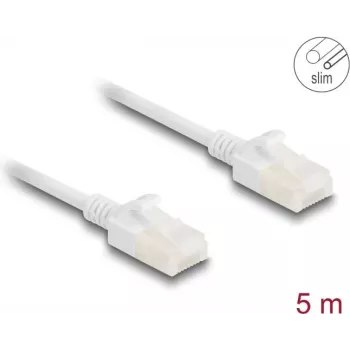 Tinklo kabelis DeLOCK RJ45 Cat.6A kištukas – kištukas 5 m baltas