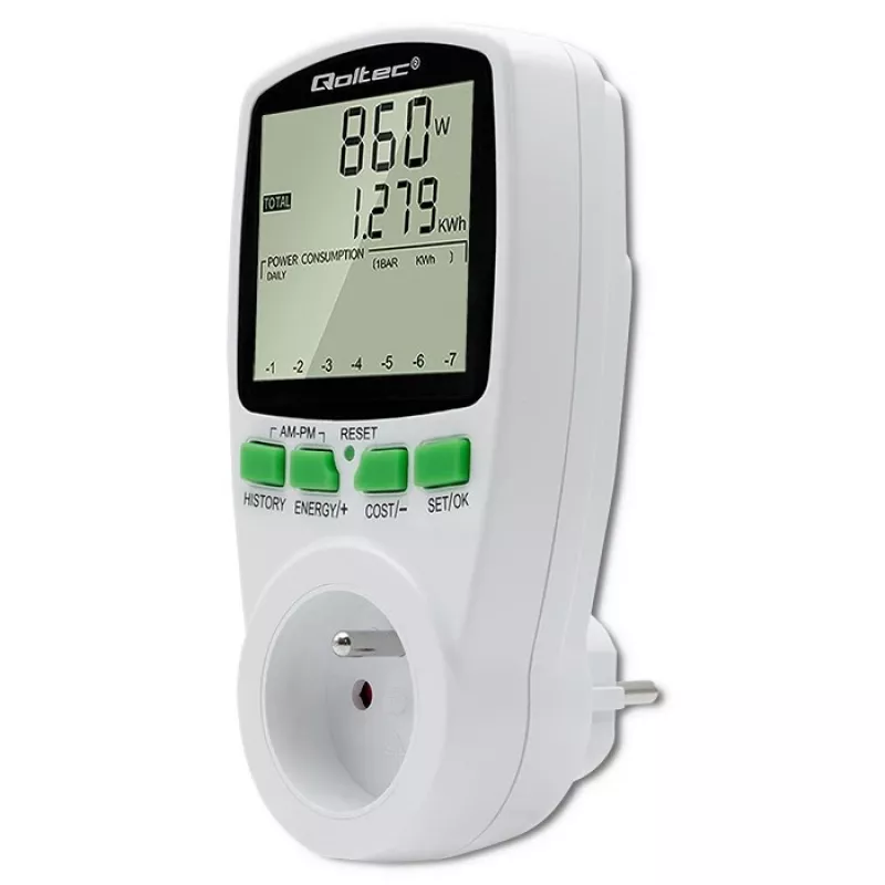 Energijos matuoklis QOLTEC PM0627 3680W su istorija — QOLTEC PM0627 3680W