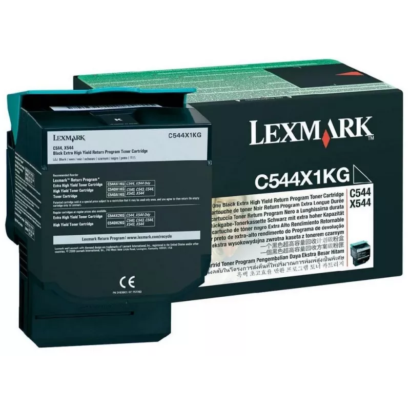 Lexmark C544X1KG - rašalas, juodas - skirtas C544dn, C544dtn, C544dw, C544n, X544dn, X544dn RCS, X544dtn, X544dw, X544n