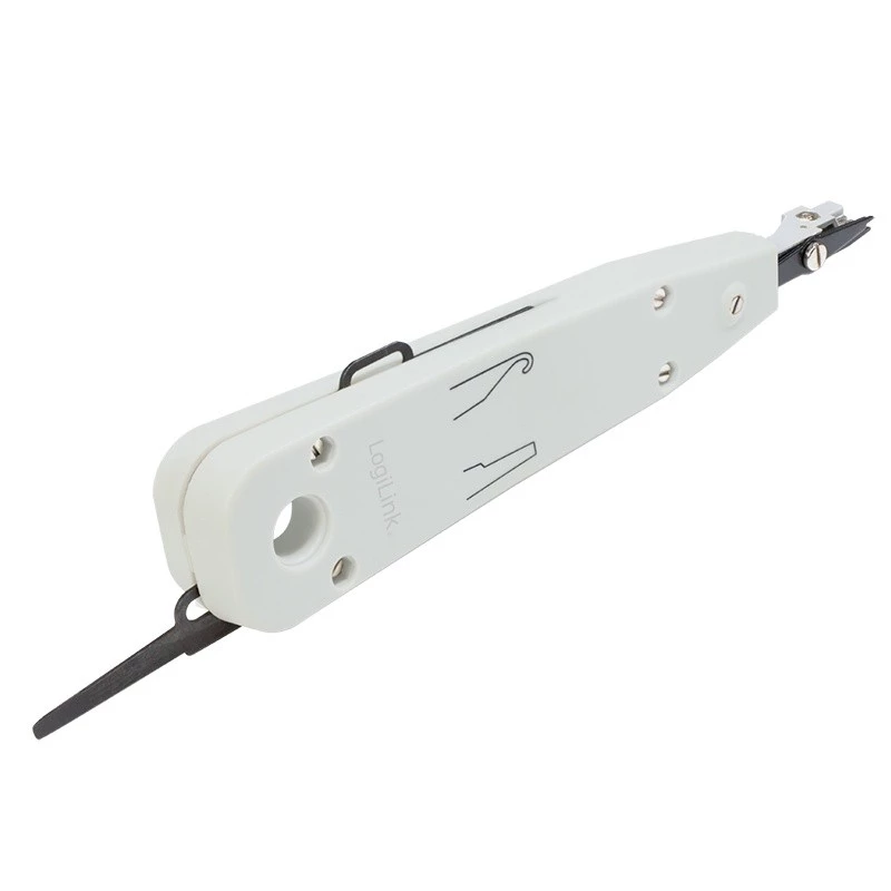 Kabelių užspaudimo replės LOGILINK WZ0001A, skirtos RJ45/RJ11, su įmontuotu pjaustytuvu ir nuėmikliu, baltos