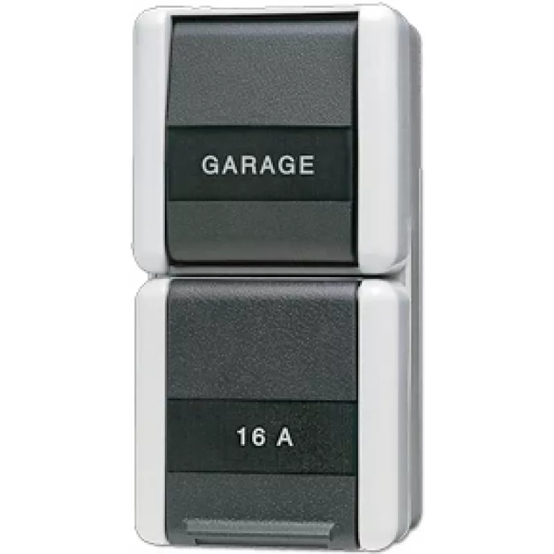JUNG 876NAW mygtukinis jungiklis, IP44, 250V, juodas ir baltas