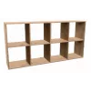 Svetainės knygų spinta Top e Shop MALAX 2X4 ARTISAN, natūrali mediena, 8 lentynos, 1470×300×750 mm