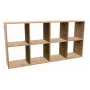 Svetainės knygų spinta Top e Shop MALAX 2X4 ARTISAN, natūrali mediena, 8 lentynos, 1470×300×750 mm