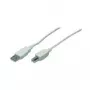 M-CAB - USB kabelis - USB A tipo, 4 kontaktų (V) - USB B tipo, 4 kontaktų (V) - 3,0 m - Pilka (7100039)
