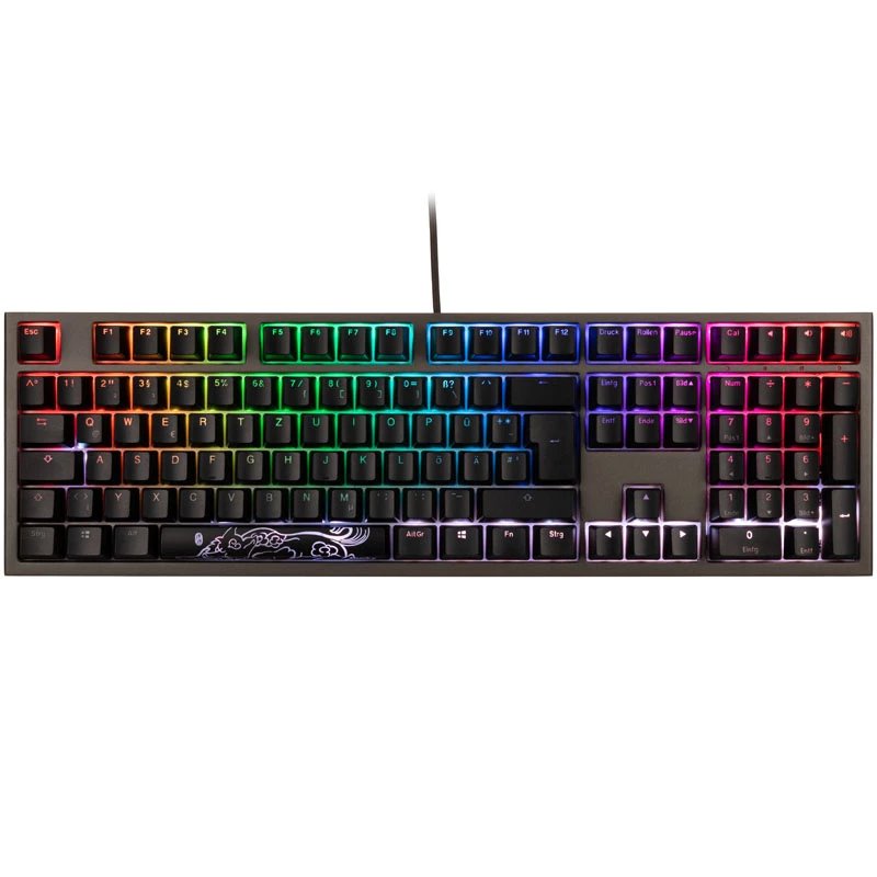 „Ducky Shine 7“ klaviatūra, žaidimams, USB, pilka