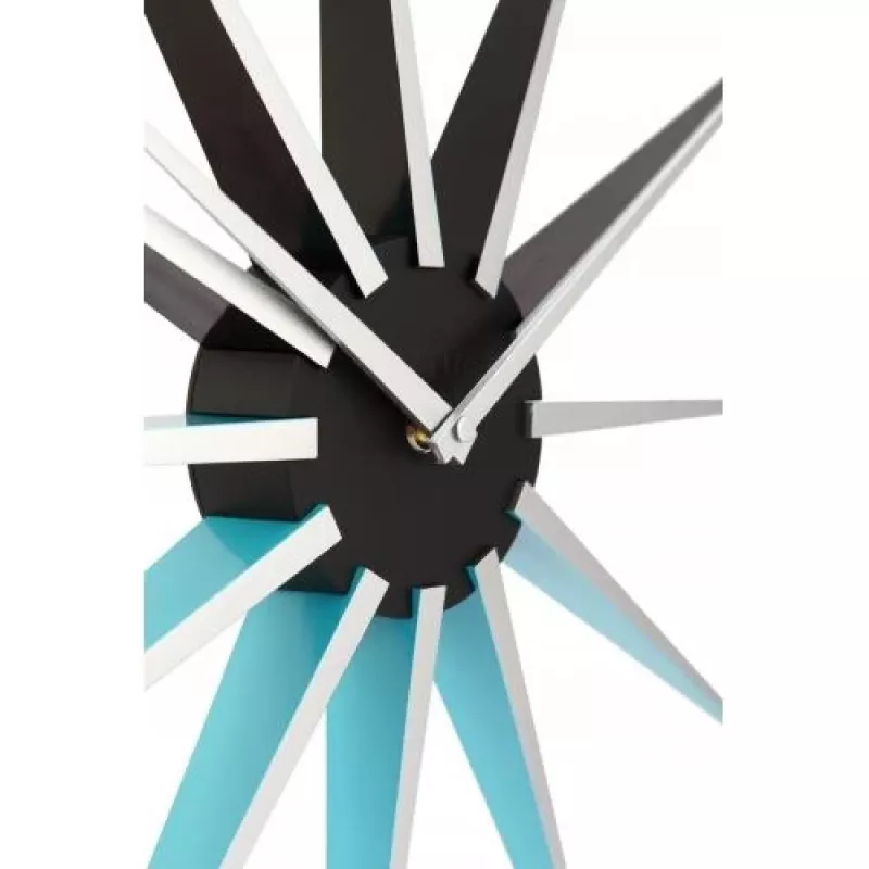 NeXtime klok 3051bl Nova, Ø50 cm, Sieninis, Juoda/ Mėlyna