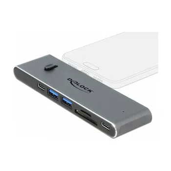 Docking Station DeLOCK Dual USB Type-C su HDMI USB 3.2 SD PD 3.0