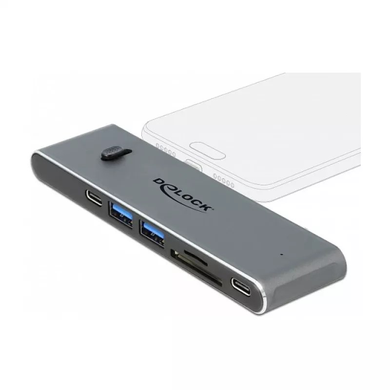 Docking Station DeLOCK Dual USB Type-C su HDMI USB 3.2 SD PD 3.0