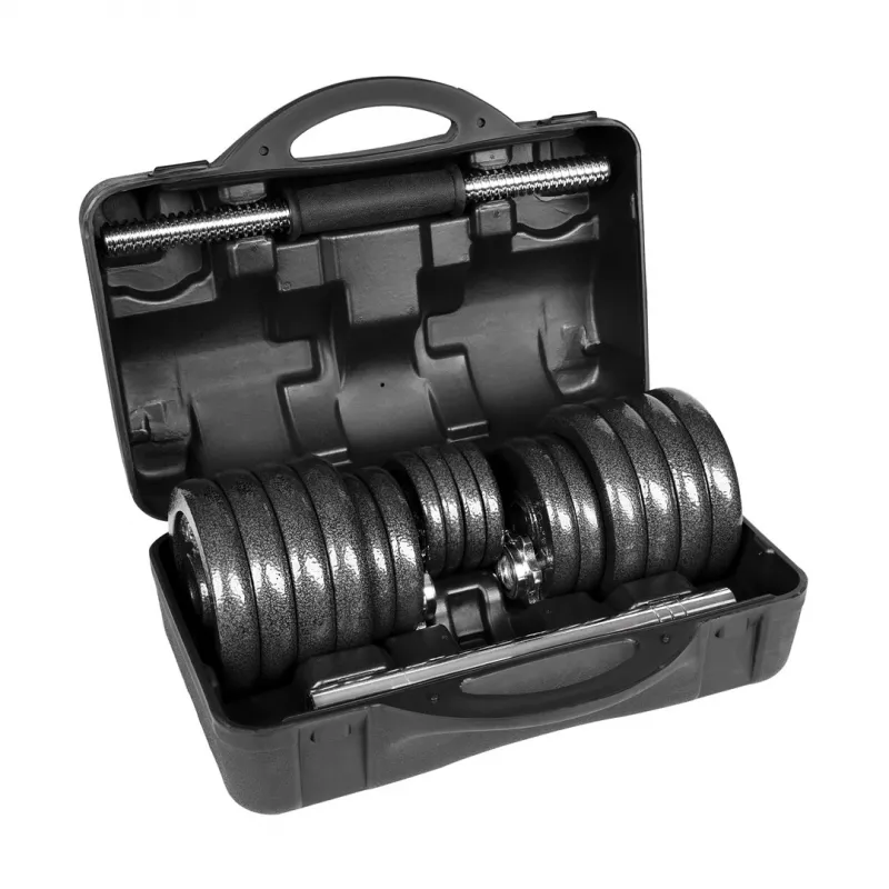 REBEL ACTIVE Reguliuojami hanteliai dėkle 30 kg su štanga