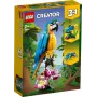 LEGO konstravimo rinkinys Egzotiška papūga 31136 — Creator parodomasis modelis, 253 dalys, 220×120×110 mm
