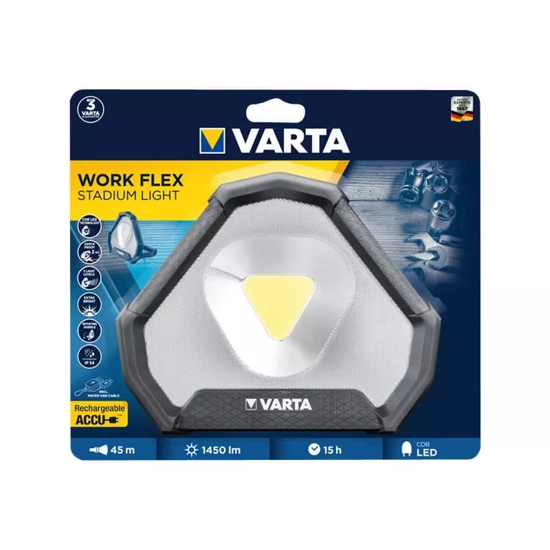 Laisvai stovintis darbo šviestuvas Varta Work Flex Juoda