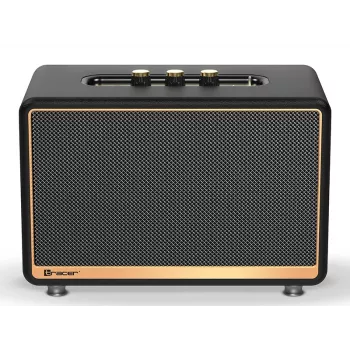 Nešiojamasis stereofoninis garsiakalbis TRACER M45 juodas — Bluetooth 5.0, 45 W RMS, FM radijas, įmontuotas mikrofonas, maitinamas baterijomis