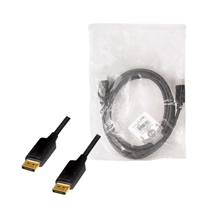 LogiLink DisplayPort laidas 3 m Juodas CD0102