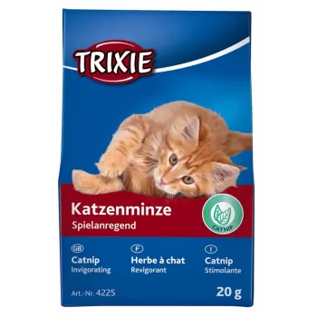Katžolės skanėstas Trixie 4225 — 20 g augalinės kilmės žolės ir daržovių delikatesas suaugusioms katėms, kartoninė pakuotė