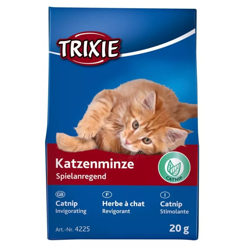 Katžolės skanėstas Trixie 4225 — 20 g augalinės kilmės žolės ir daržovių delikatesas suaugusioms katėms, kartoninė pakuotė