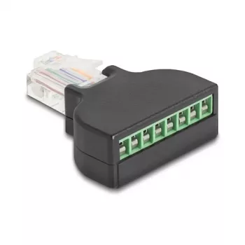 DeLOCK 90654 jungčių adapteris RJ45 8 kontaktų gnybtų blokas Juoda