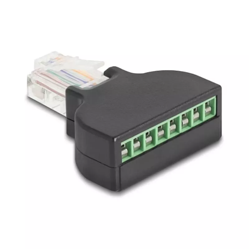 DeLOCK 90654 jungčių adapteris RJ45 8 kontaktų gnybtų blokas Juoda
