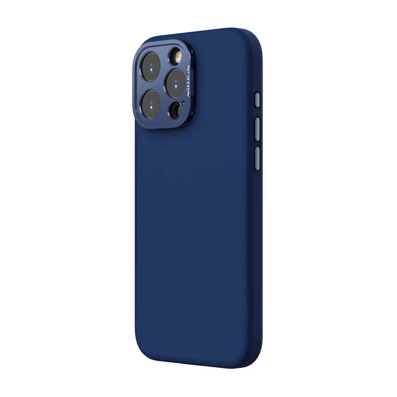 Apsauginis magnetinis dėklas Nillkin LensWing, skirtas Apple iPhone 16 Pro Max — mėlynas, suderinamas su MagSafe, pakeltas kameros kraštas