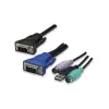 INDELLINET 8 prievadų montuojamas ant stovo KVM komutatorius, Combo USB + PS/2, ekrano rodymas, laidai komplekte (Euro kištukas 2 kontaktai)